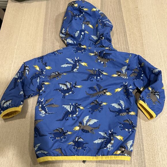 Hatley Size 2T Kids Dragon Coat Rain Oat Jacket Good Blue Warm - Picture 10 of 11